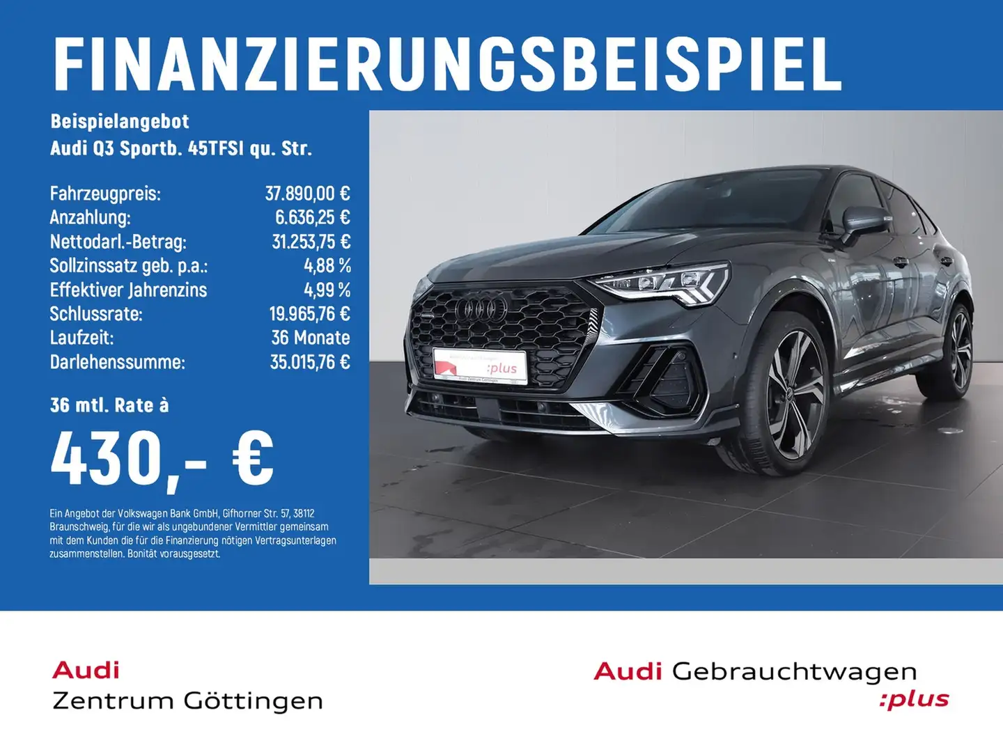 Audi Q3 Sportb. 45TFSI qu. Str. S line edition MATRIX Grau - 2