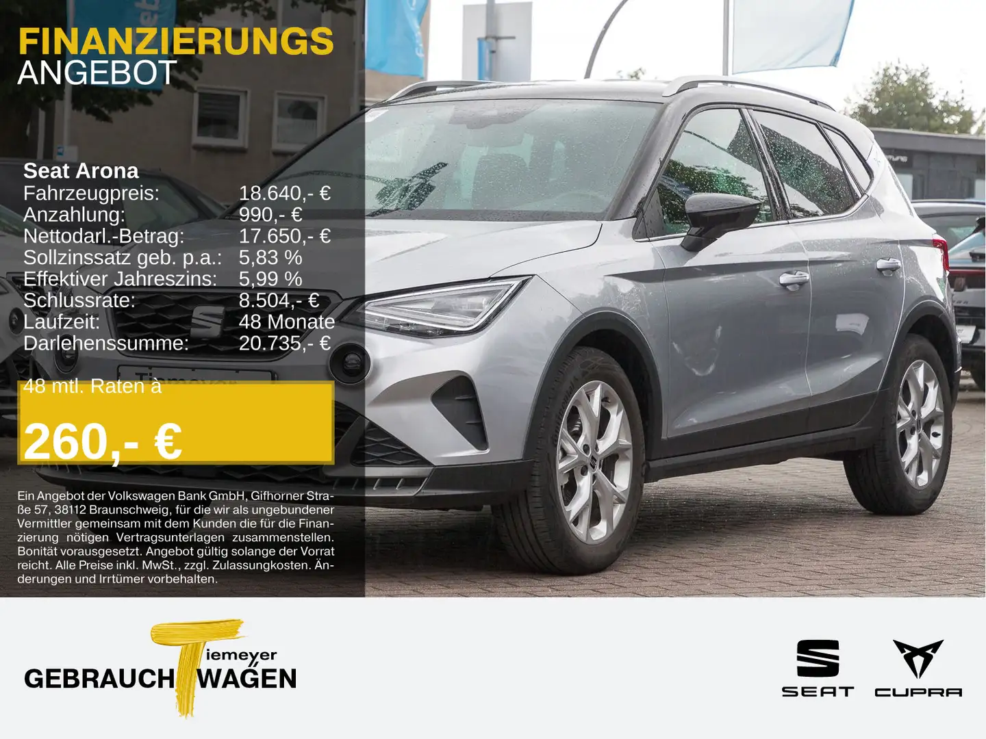 SEAT Arona 1.0 TSI FR VIRTUAL LED PDC LM17 Silber - 1