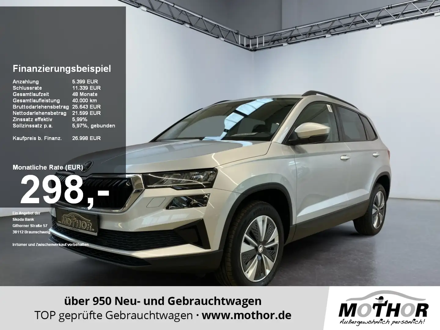 Skoda Karoq Ambition 2.0 TDI DSG Tempomat Smartlink Silber - 1