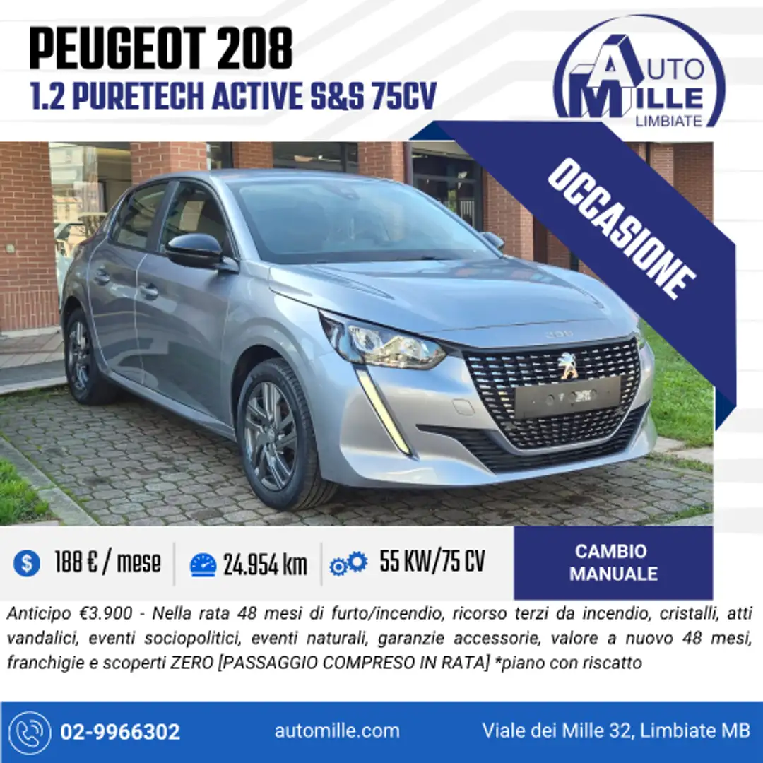 Peugeot 208 208 1.2 puretech Active s&s 75cv Gris - 1