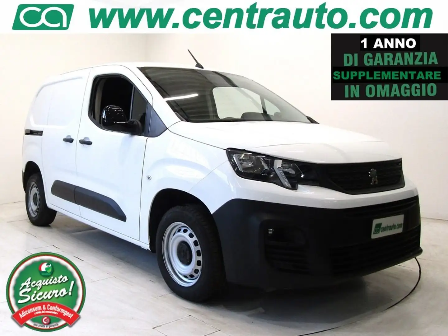 Peugeot Partner 1.5 BlueHDi Manuale  Furgone * 3 POSTI * + IVA * Bianco - 1