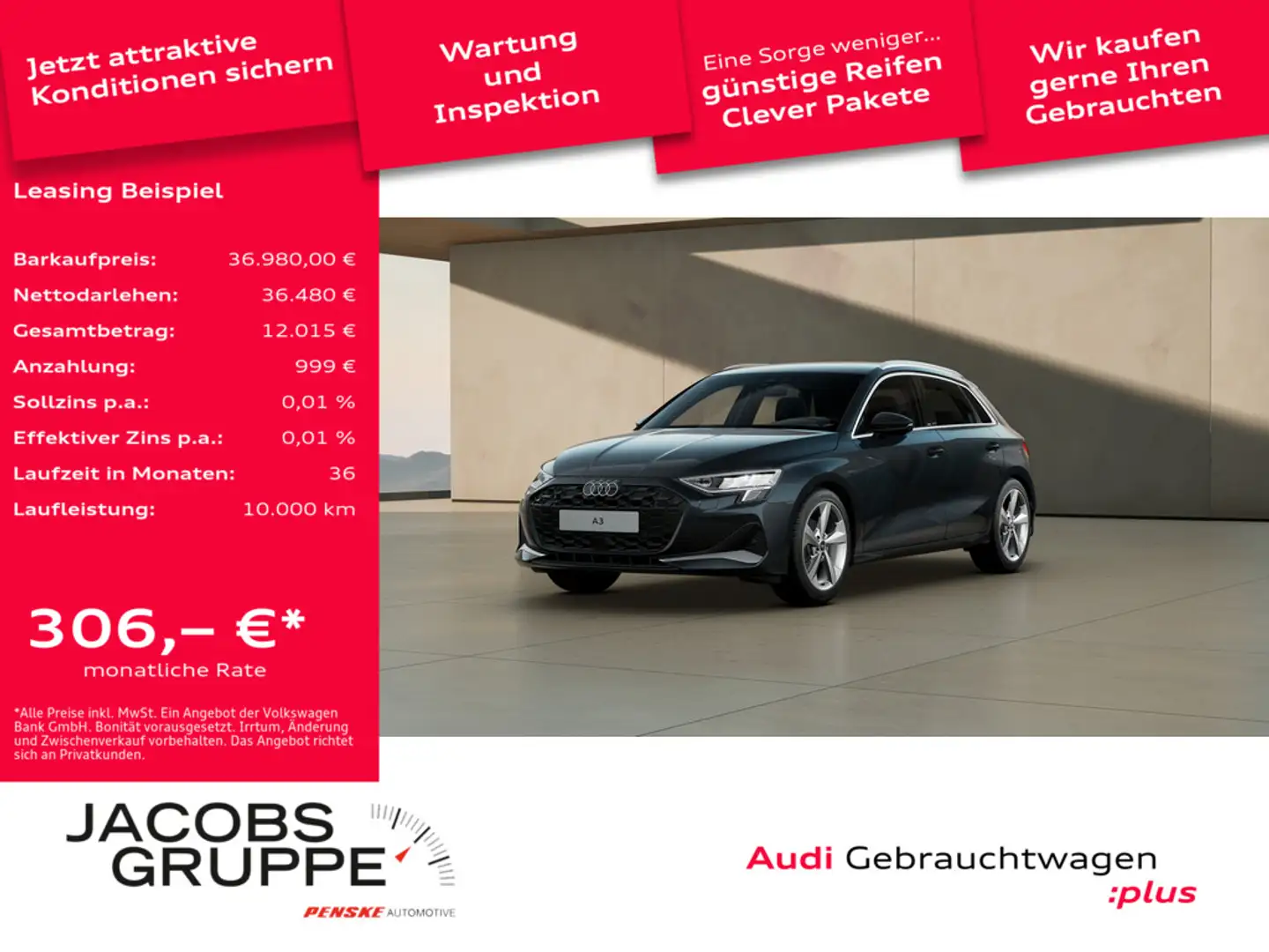 Audi A3 Sportback 35TFSI advanced Facelift ACC/AHK/Kam Grigio - 1