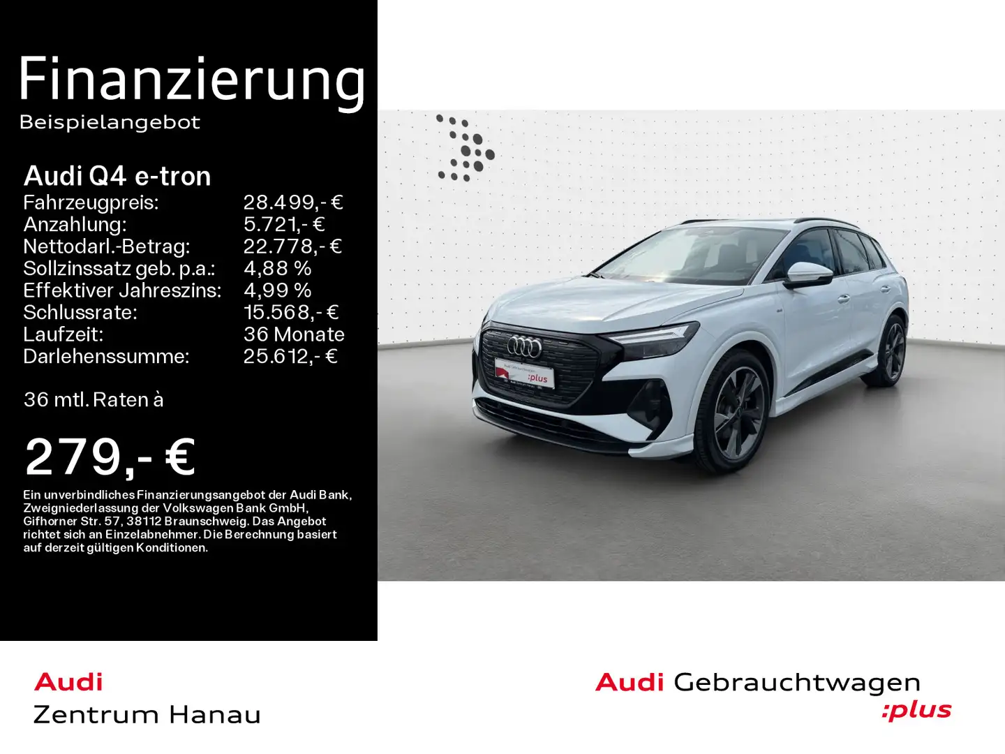 Audi Q4 e-tron 35 S LINE LED*PANODACH*20 ZOLL*VIRTUAL Bílá - 1