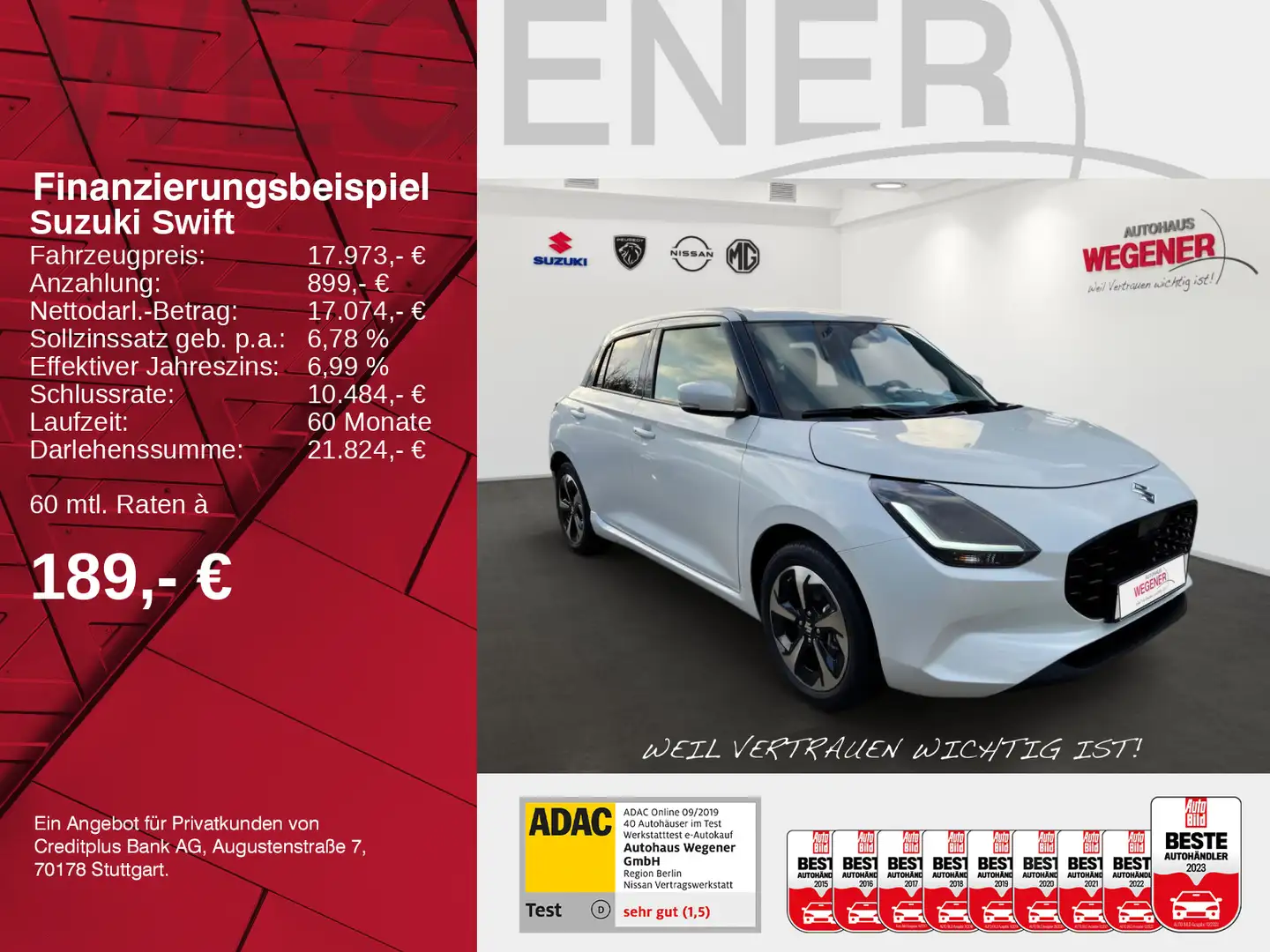 Suzuki Swift SWIFT COMFORT+ CVT HYBRID Bianco - 2
