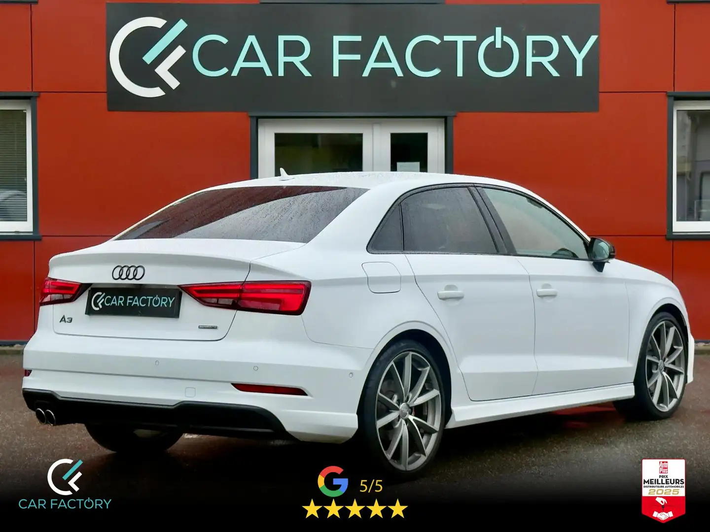 Audi A3 Berline Quattro 2.0 TFSI 190 Sport Virtual Cockpit Caméra Carplay ACC Garantie 1an Blanc - 2