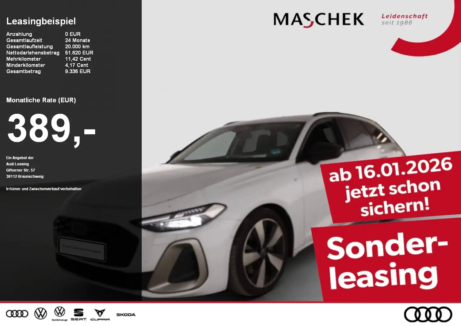 Audi A5 Avant edition one S line TDI Memory S-Fwk B&OPrem Weiß - 1