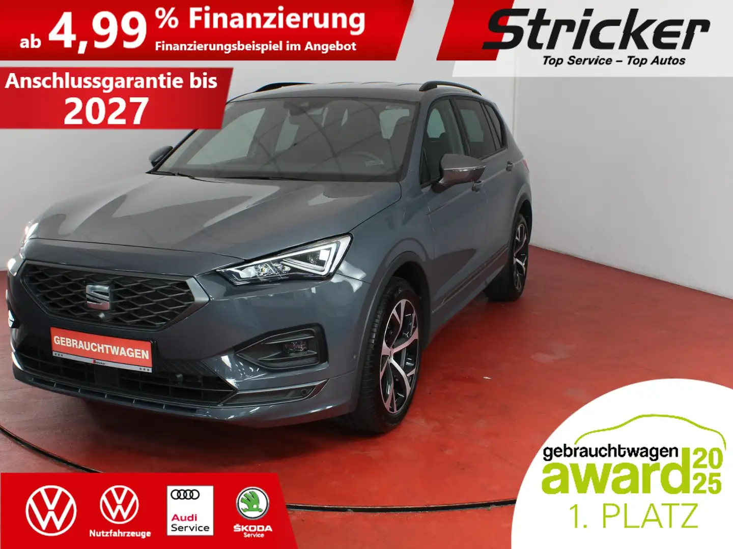 SEAT Tarraco FR 2.0TSI 4Drive 415,-ohne Anzahlung AHK 7-Sitzer Grau - 1