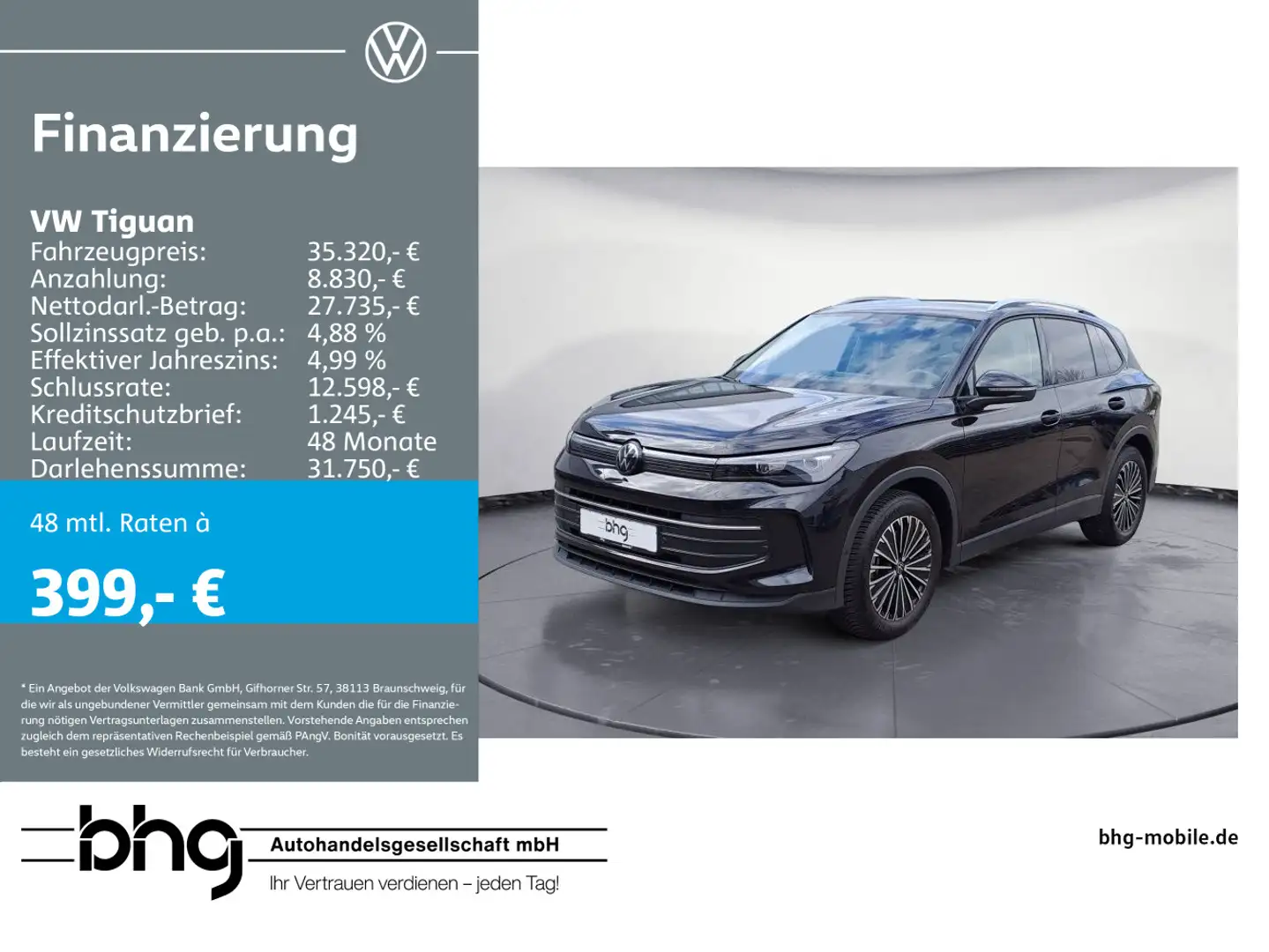 Volkswagen Tiguan 2.0 TDI DSG Life Schwarz - 1
