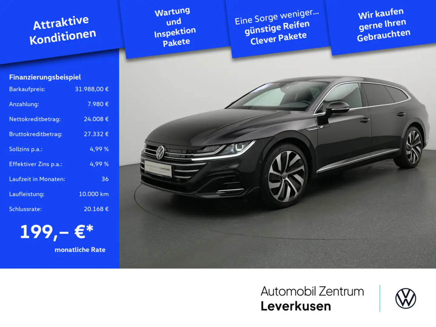 Volkswagen Arteon R-Line eHybrid NAVI VIRT KAM 360° DCC Schwarz - 1