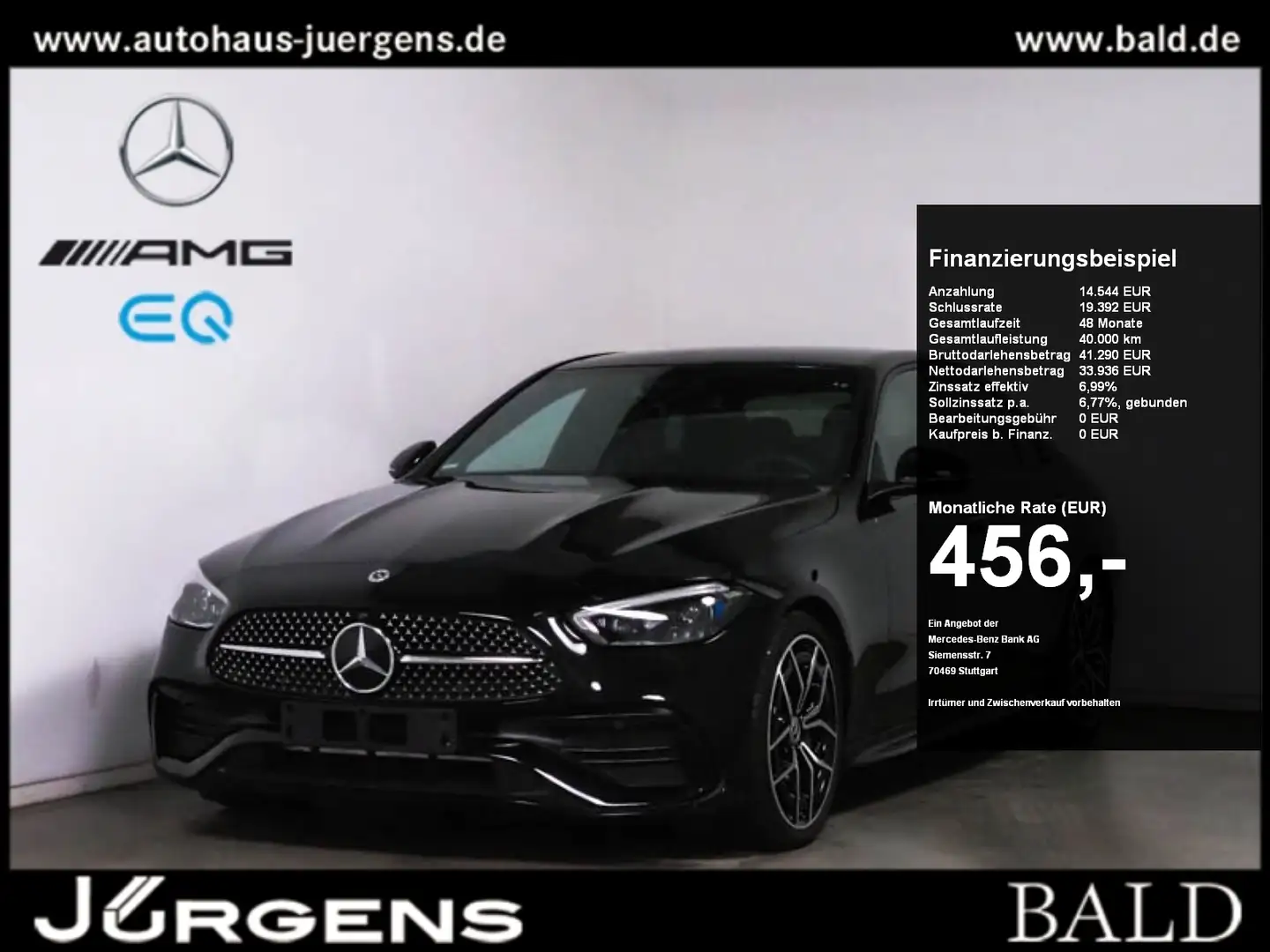 Mercedes-Benz C 180 AMG/Digital/Pano/Burm3D/360/Memo/Night/19" Schwarz - 1