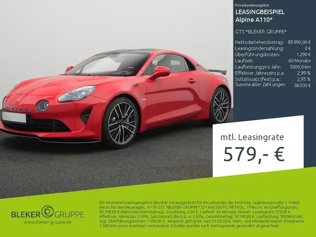 Alpine A110 GTS *BLEKER GRUPPE*