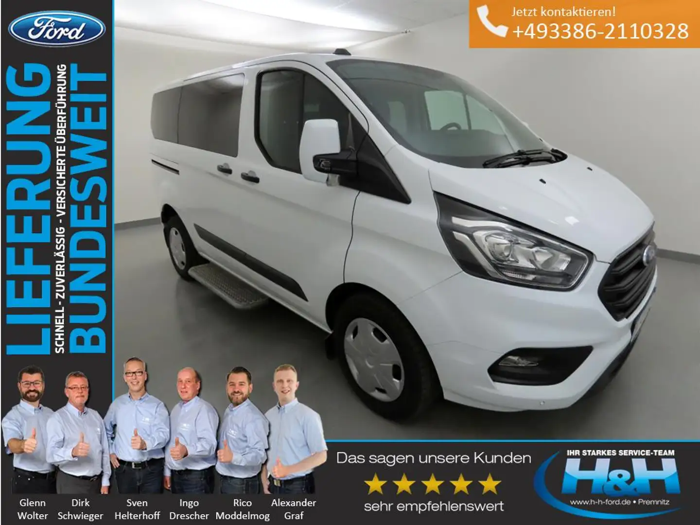 Ford Transit Custom 2.0 320 L1 Trend DAB+Tempomat Bianco - 1