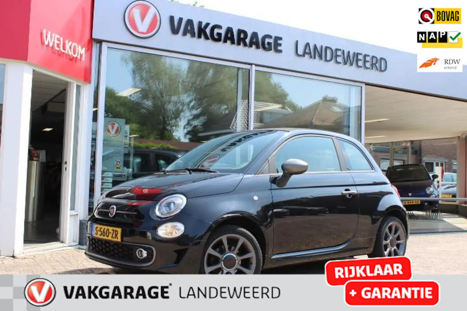 Fiat 500C 1.2s rockstar cabrio, LEDER, AIRCO, PDC, LMV, Rijk Zwart - 1