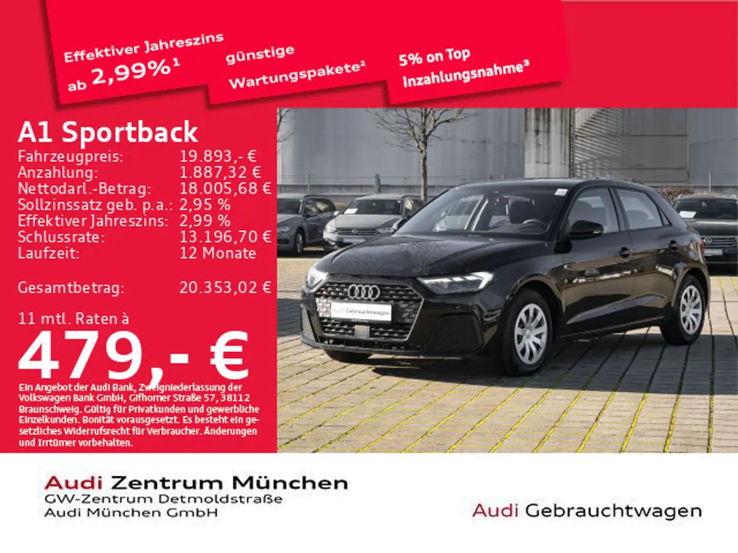 Audi A1 25 TFSI S tronic LED/Virtual Schwarz - 1