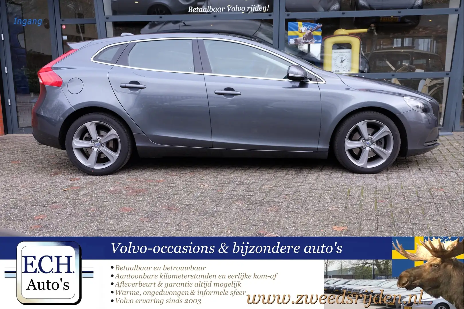 Volvo V40 T4 180 pk Summum, Leer, Panodak, Elektr. stoel, Grijs - 2