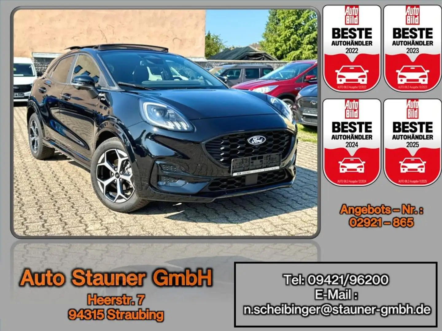 Ford Puma ST-Line 1.0 MHEV Automatik/ACC/AHK/PANO/SHZ Schwarz - 1
