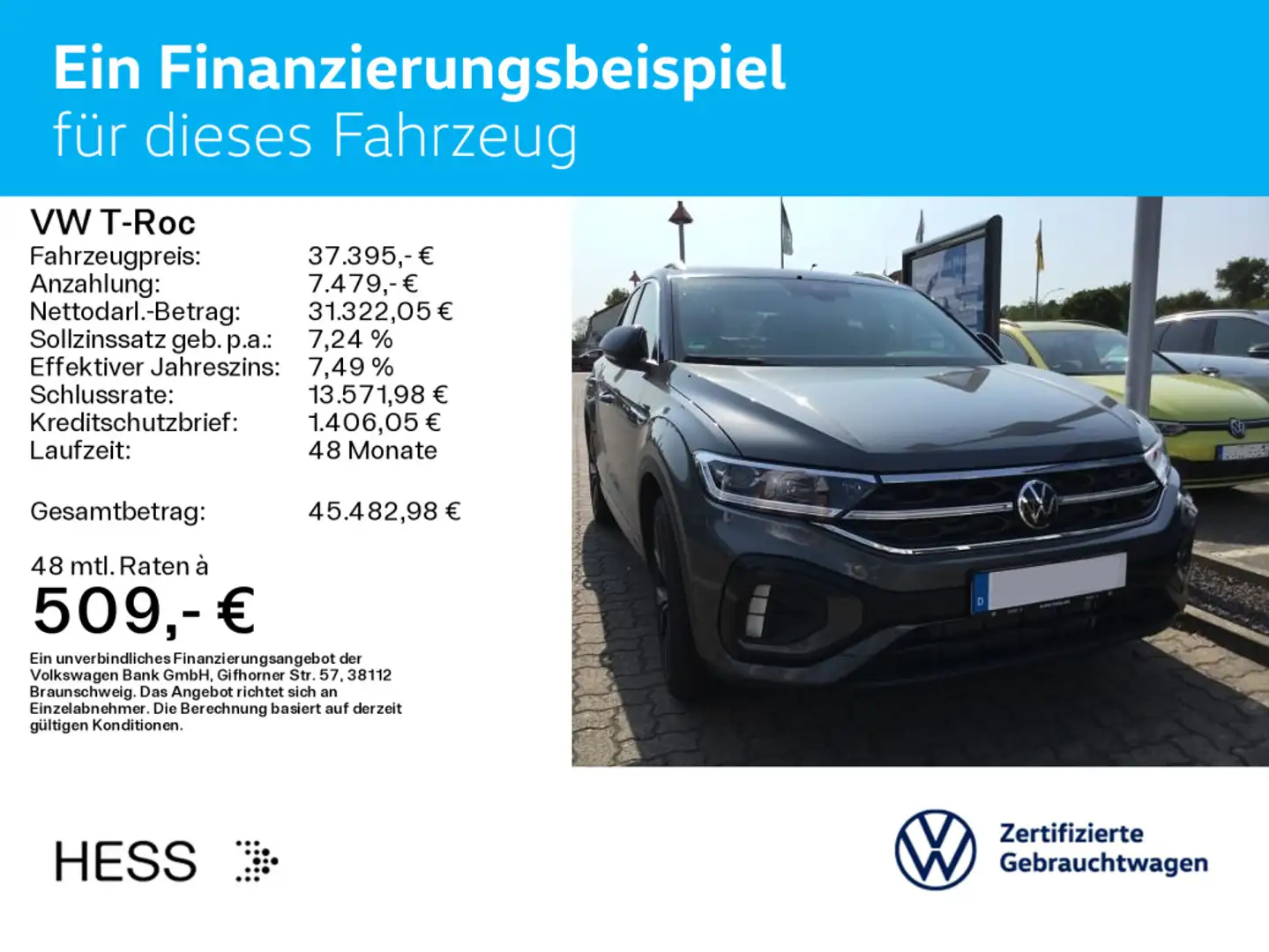 Volkswagen T-Roc R-Line 2.0 TSI 4M ACC*IQ.Light*Kamera*AHK Grau - 2