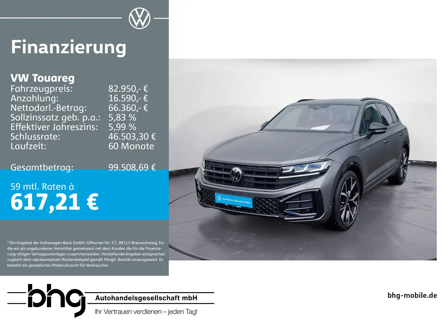 Volkswagen Touareg 3,0TDI R-Line AHK Matrix Nachtsicht Pano Grau - 1