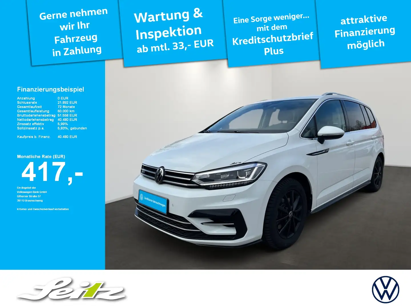 Volkswagen Touran 1.5 TSI Highline *AHK*LED*KAMERA*SITZH* Blanc - 1