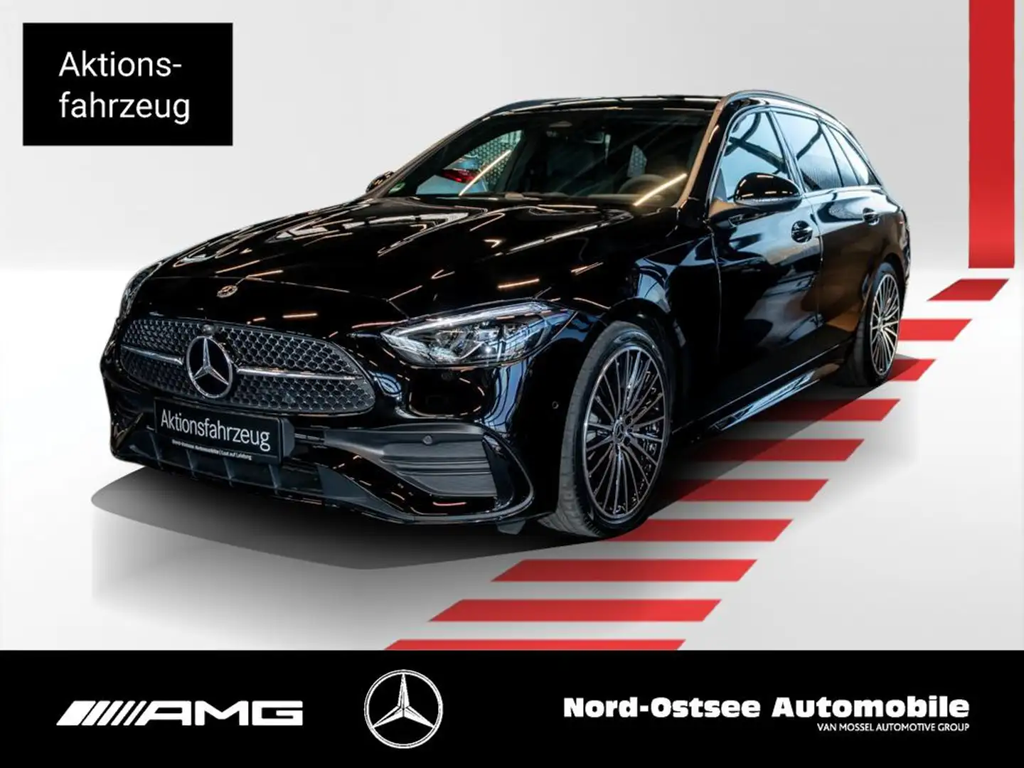Mercedes-Benz C 300 d T AMG NIGHT PANO MEMORY BURMESTER 19-ZO Noir - 1