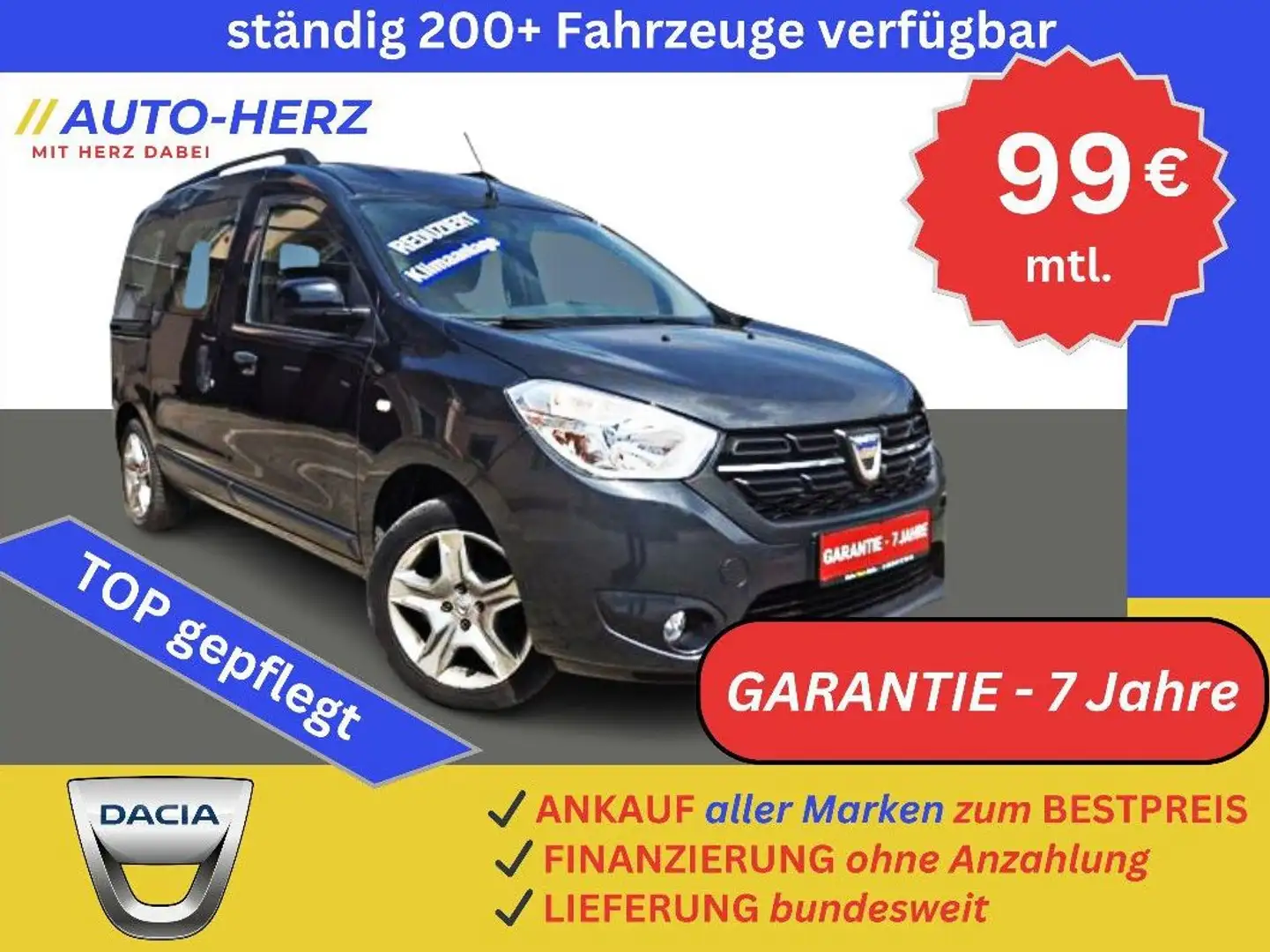 Dacia Dokker Comfort+AHK+Navi+PDC+Klima Black - 1