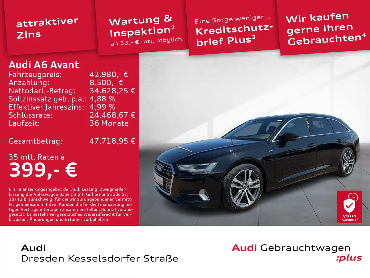 Audi A6 40 TDI Q. sport Navi DAB AHZV LED Schwarz - 1
