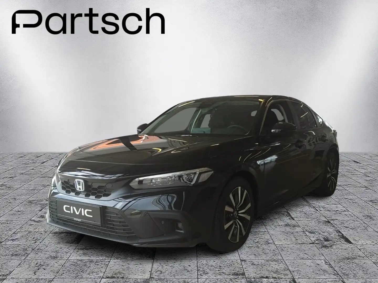 Honda Civic e:HEV 2.0 eCVT Elegance AUT Teilled. Schwarz - 1