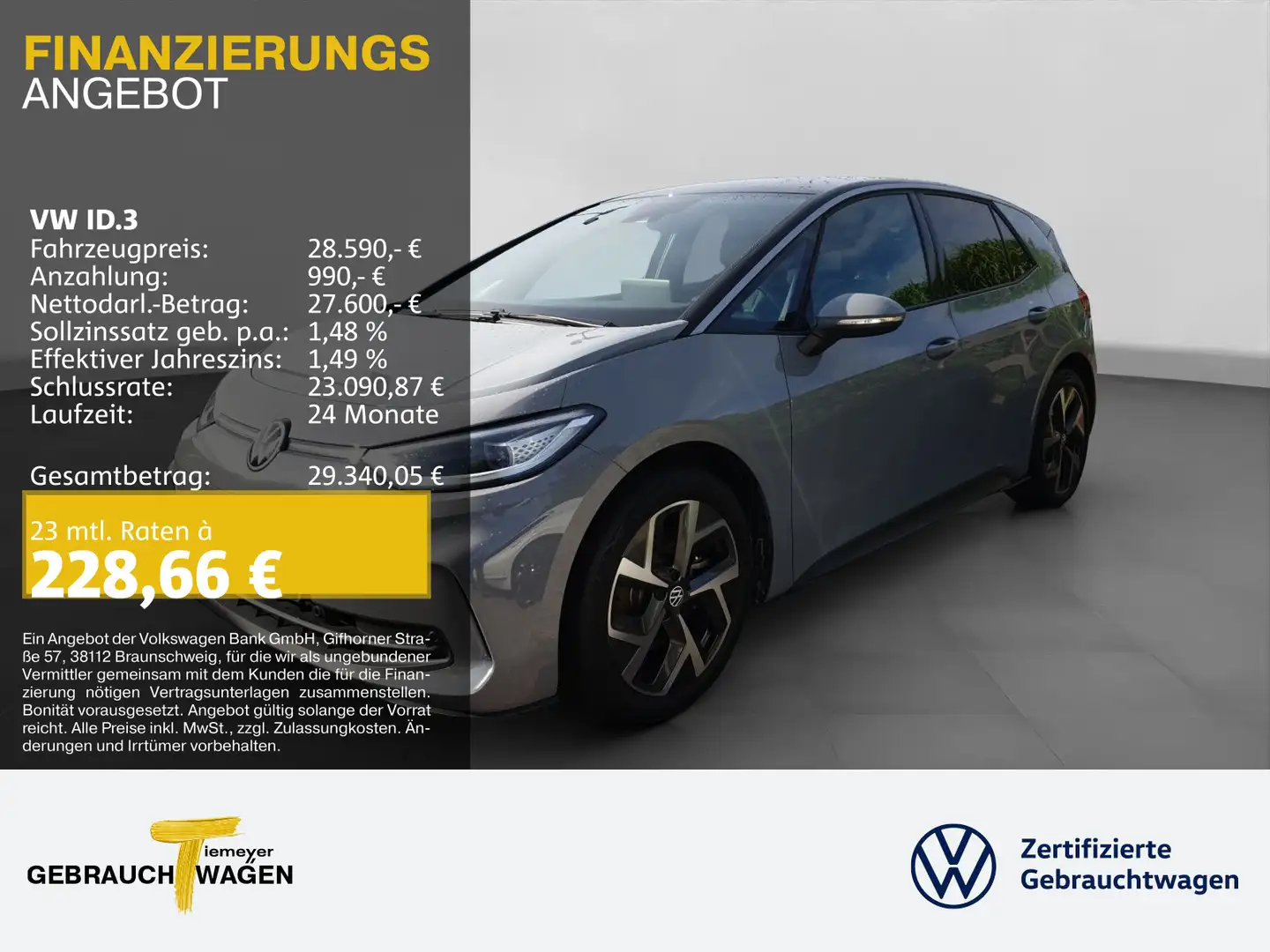 Volkswagen ID.3 PRO LM19 WÄRMEPUMPE NAVI KAMERA Grau - 1