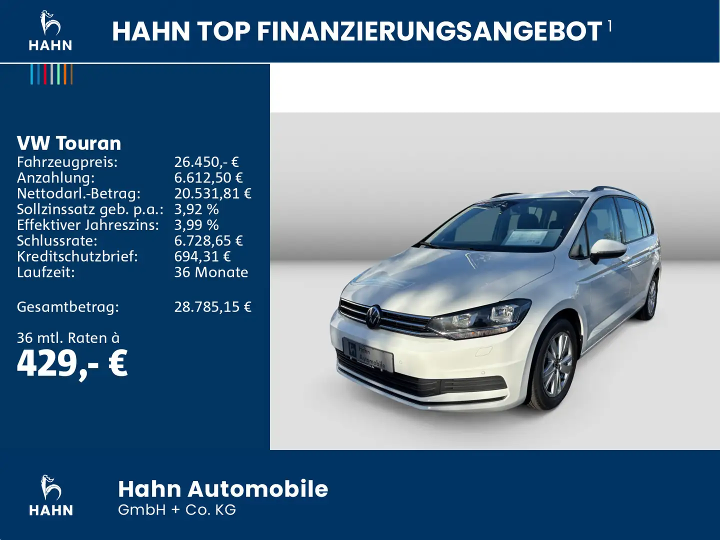 Volkswagen Touran 1.5TSI Comfortline AHK PDC Sitzheizung Weiß - 2