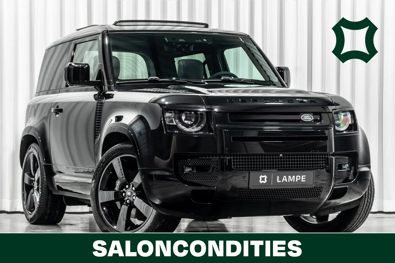 Land Rover Defender 90 P525 V8 Full Black Trekhaak Pano HUD 360 ACC Schwarz - 1