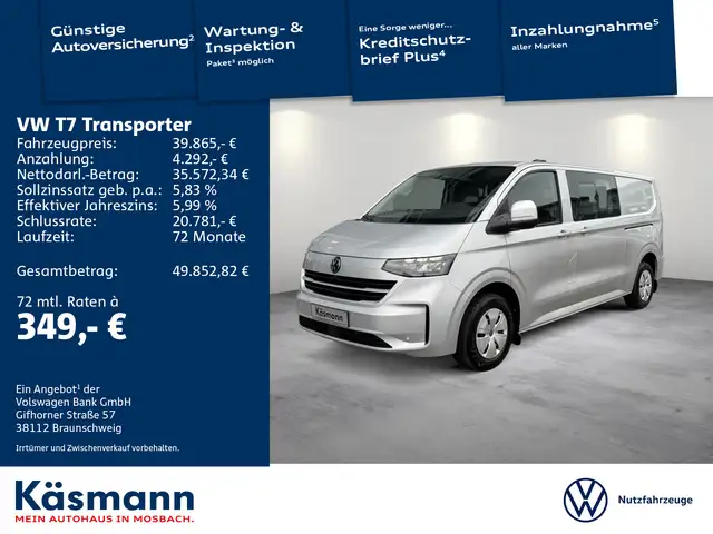 Volkswagen T7 Transporter Plus MIXTO LR 2.0TDI LED KAM KLIM