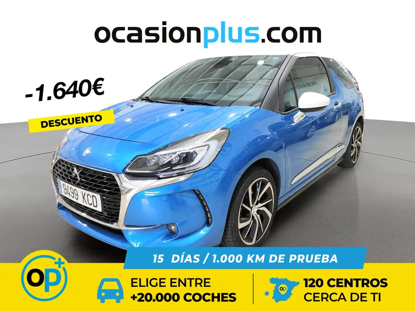 DS Automobiles DS 3 1.6BlueHDi S&S Style 100 Bleu - 1
