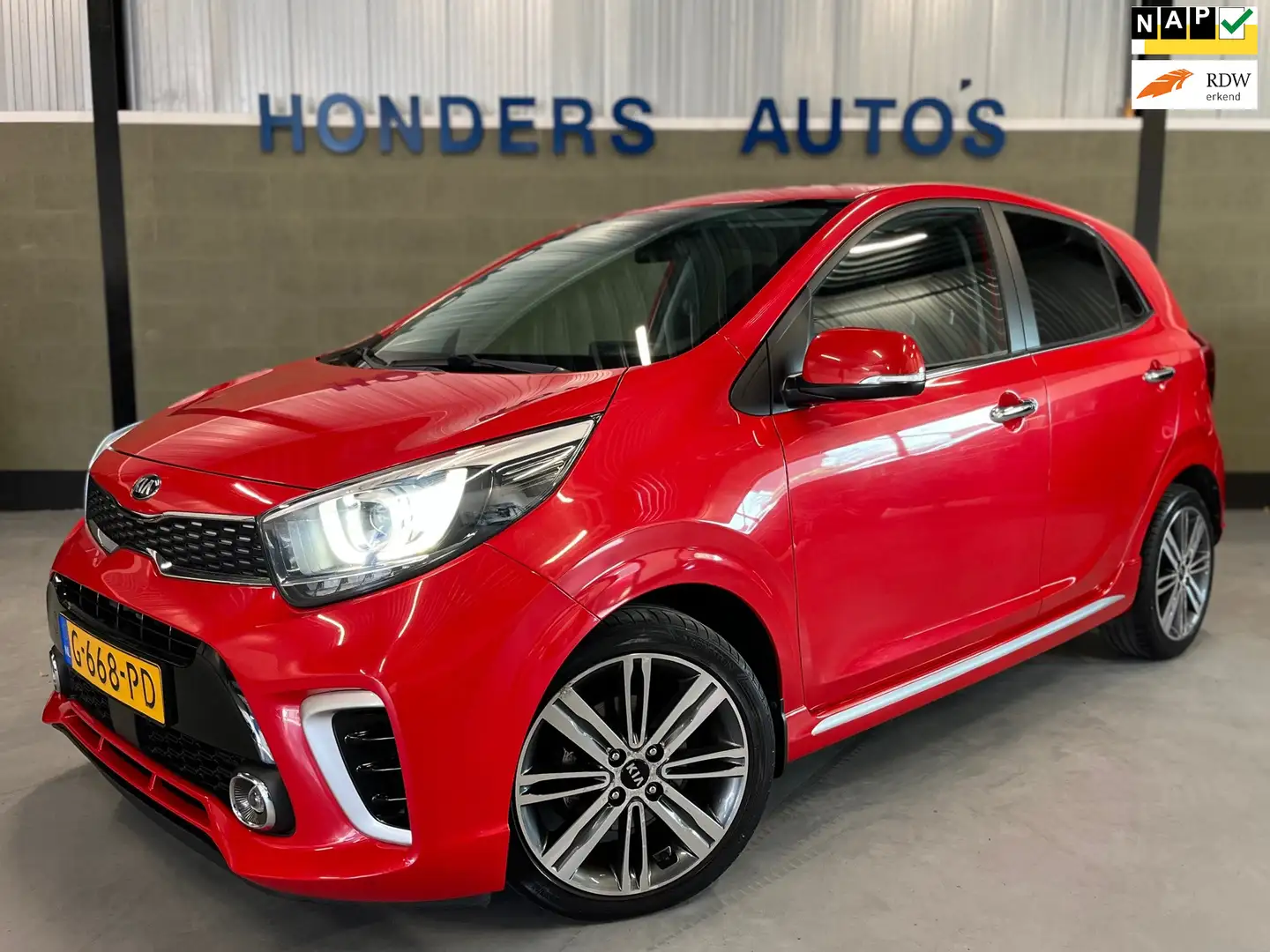 Kia Picanto 1.0 T-GDI GT-LINE 100 PK I STOEL+STUUR VERWARM I N Rood - 1
