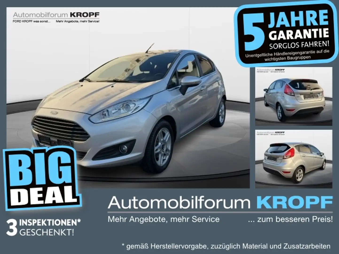 Ford Fiesta 1.0 EcoBoost Titanium Navi+SHZ+Winterp. Silber - 1