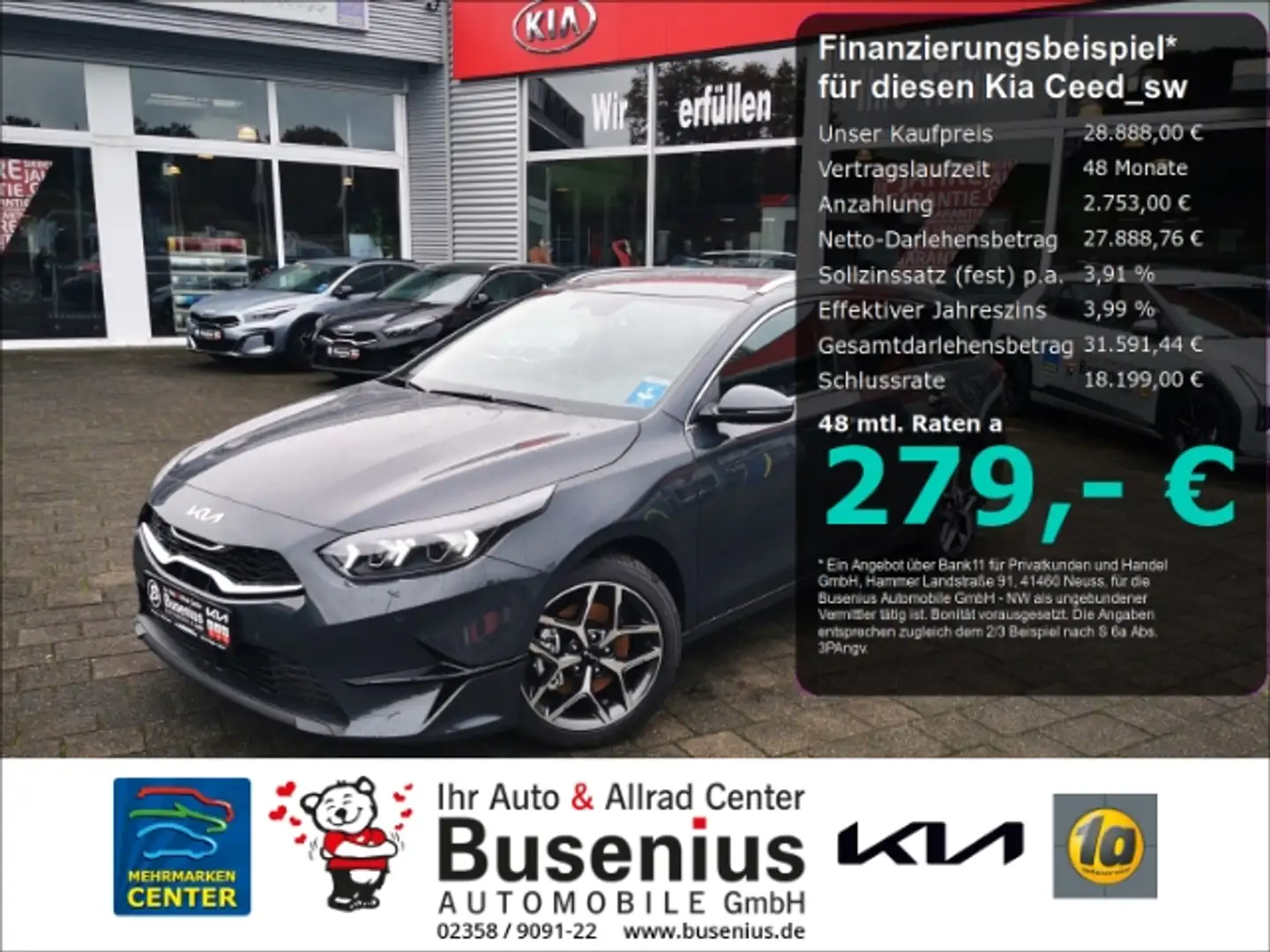 Kia Ceed SW / cee'd SW 1,5T DCT Ultimate Edition +Style+Sound+17Zoll Gri - 1