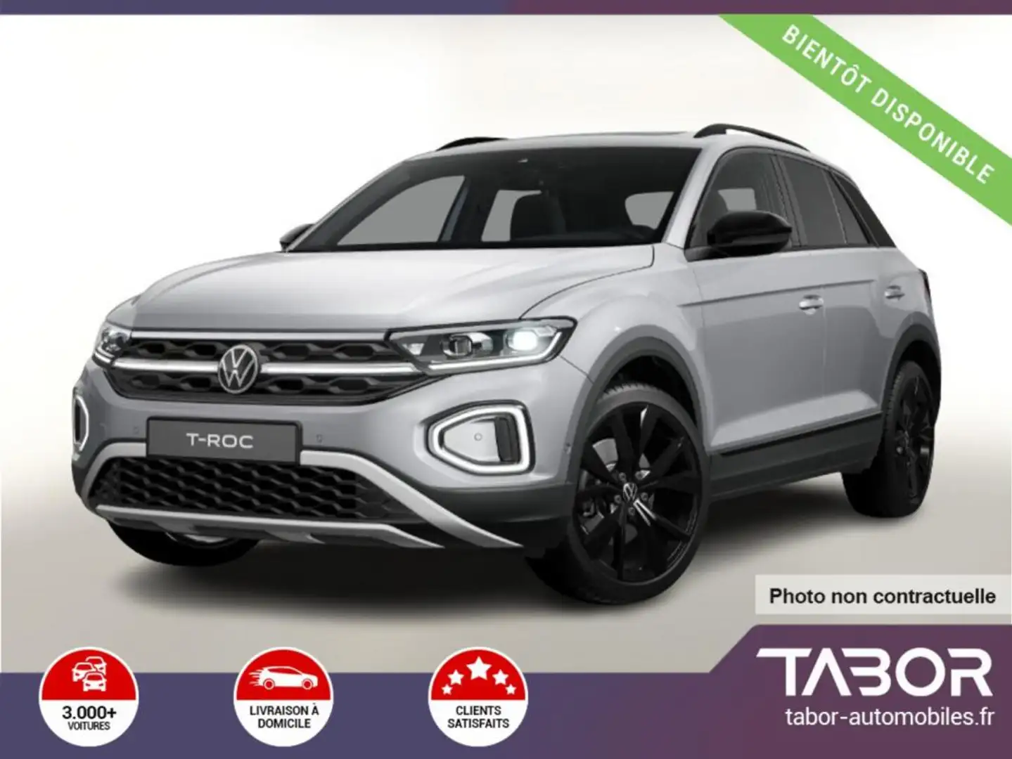 Volkswagen T-Roc 150 DSG Style Pano BlackP GPS Argent - 1