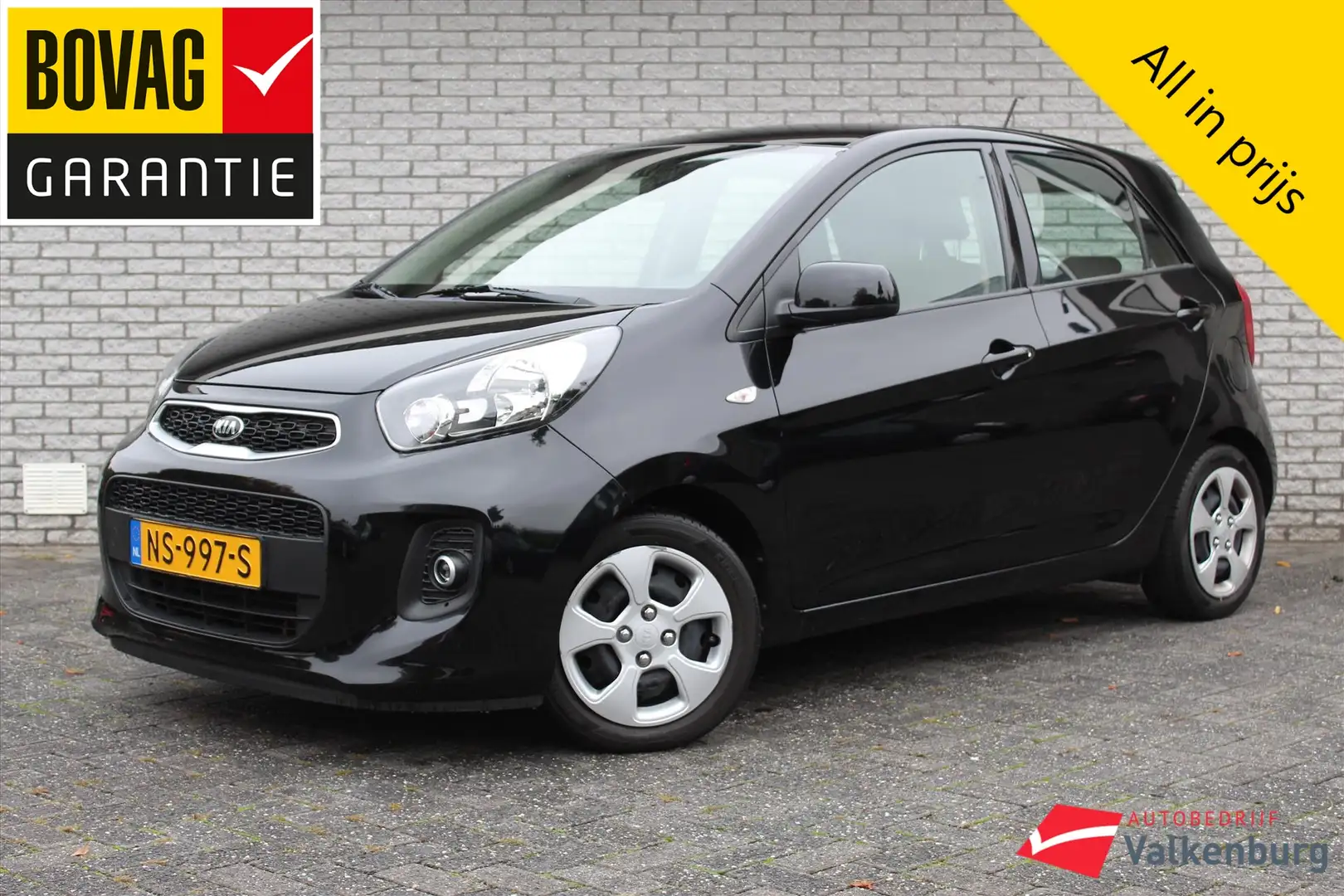 Kia Picanto 1.0 CVVT 66 PK 5D Economy PlusLine | Airco | Elekt Zwart - 1