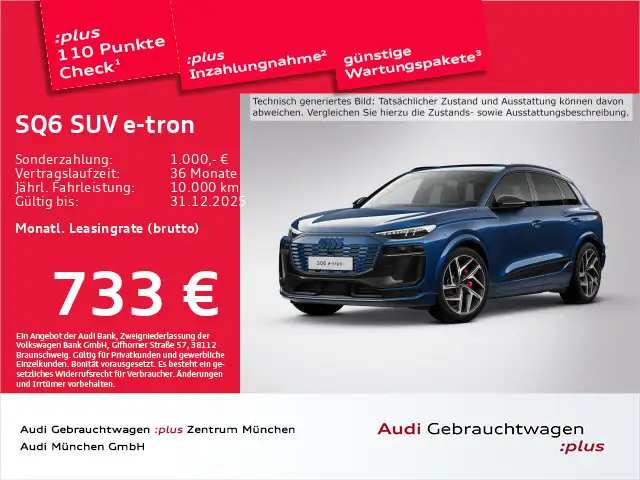 Audi SQ6 e-tron SQ6 e-tron qu. Edition One Pano/B&O/Luftfed