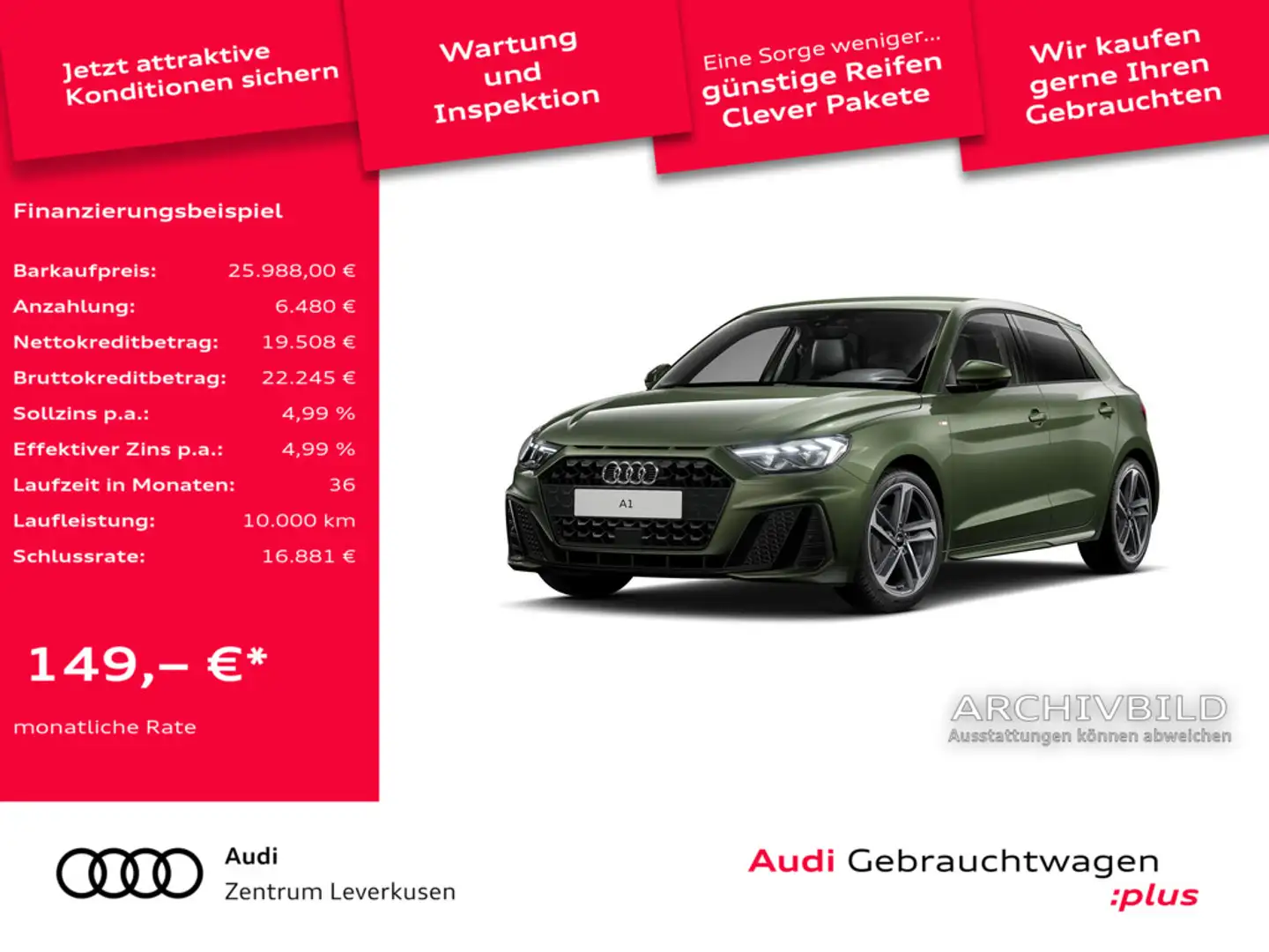 Audi A1 Sportback S line CARPLAY PDC NAVI ACC LEDER Schwarz - 1