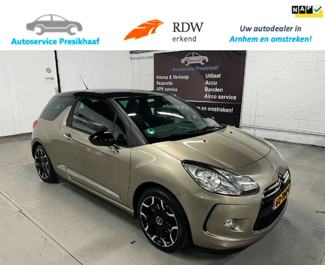 Citroen DS3 1.6 So Chic ECC / NAVIGATIE / VOL-LEDER Beige - 1