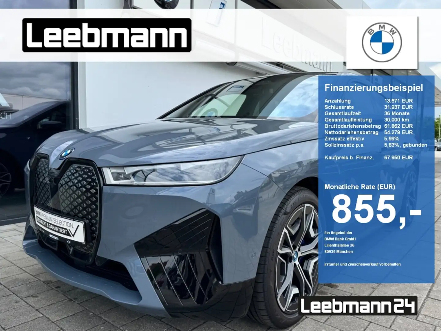 BMW iX xDrive50 Suite Sportpaket GARANTIE bis 05/2028 Gris - 1