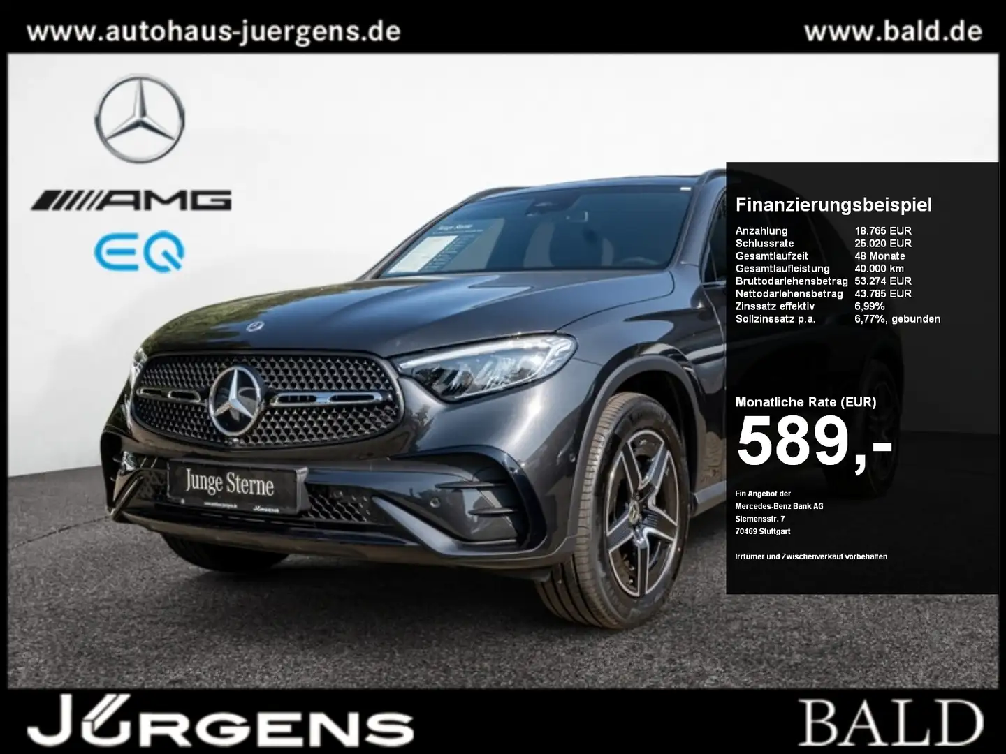 Mercedes-Benz GLC 300 4M AMG-Sport/Technik/Pano/AHK/360/Night Grijs - 1