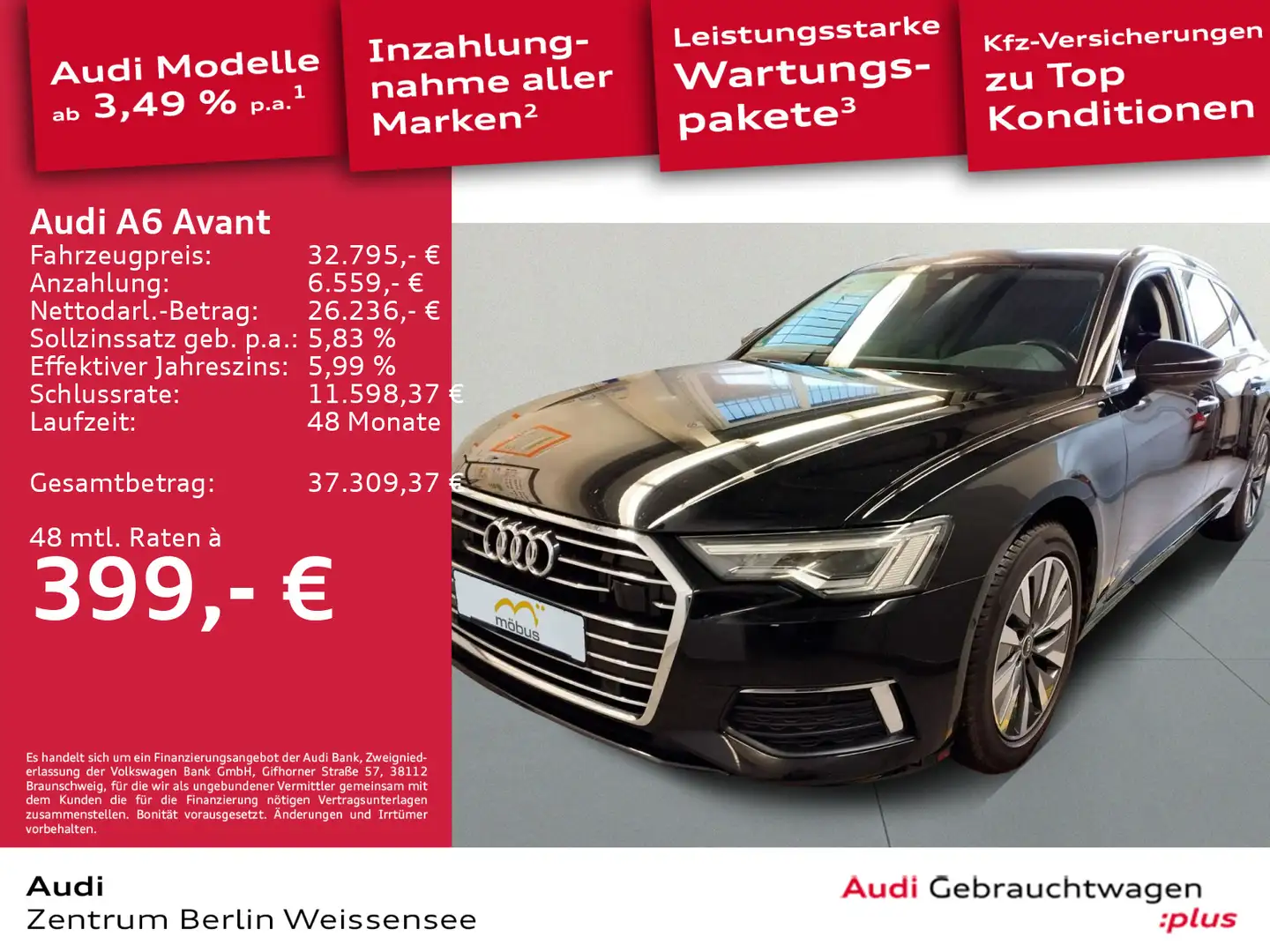 Audi A6 40 TDI S-TRO*AHK*VALCONA*LANE*MATRIX** Schwarz - 1