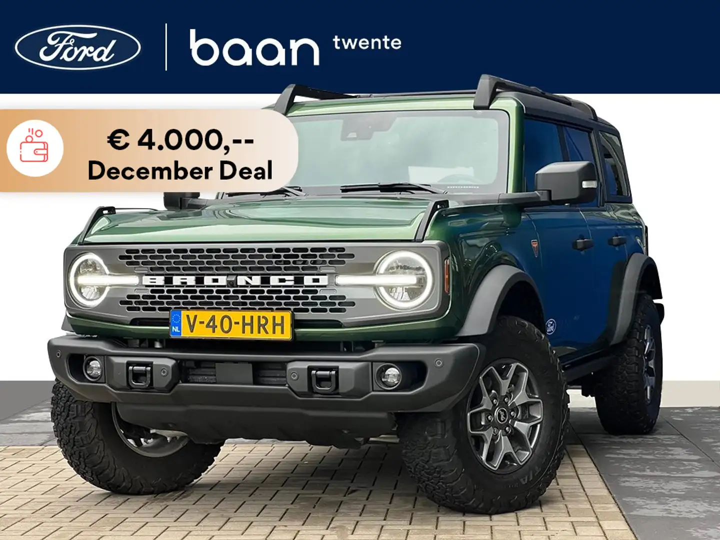 Ford Bronco 2.7 V6 335 PK BADLANDS | Grijs kenteken | Tent | F Groen - 1