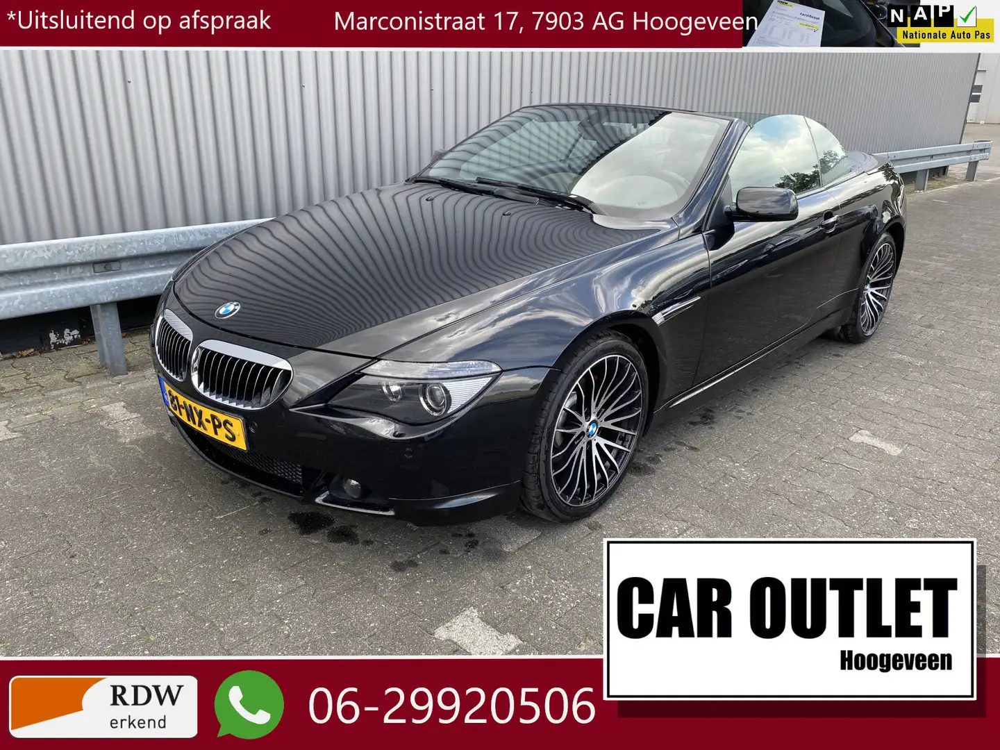 BMW 645 6-serie Cabrio 645Ci 172Dkm.NAP, AUTOMAAT, Navi, L Negro - 1