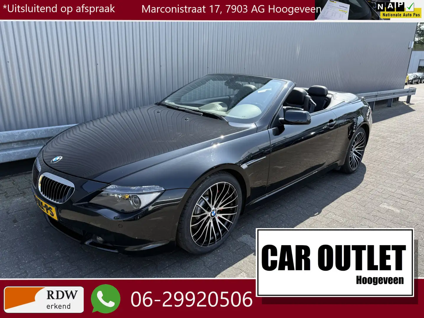 BMW 645 6-serie Cabrio 645Ci 172Dkm.NAP, AUTOMAAT, Navi, L Nero - 1