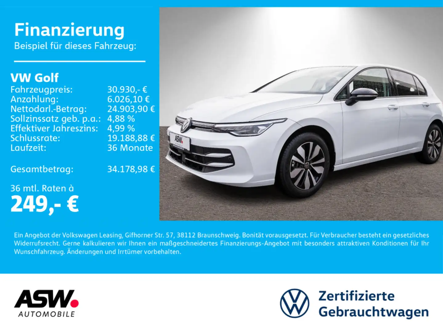 Volkswagen Golf Goal 2.0 TDI DSG LED Navi Klima RFK SHZ AHK Weiß - 1
