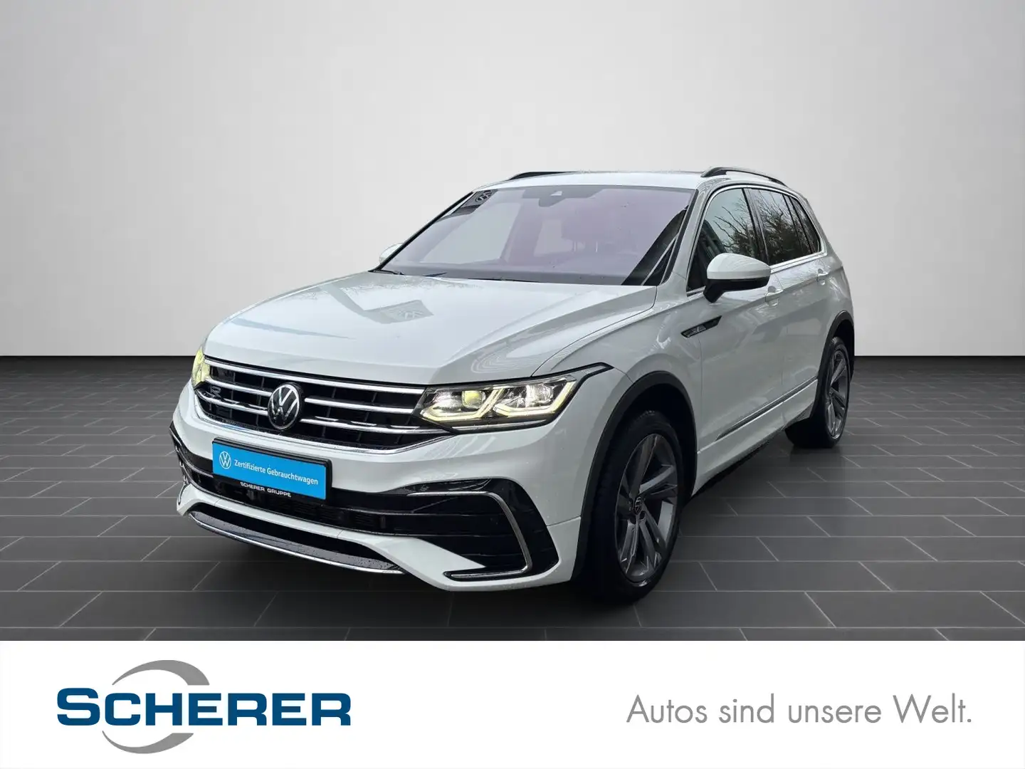 Volkswagen Tiguan R-Line 2.0 TDI DSG 4Mo AHK NAVI MATRIX SH Weiß - 1