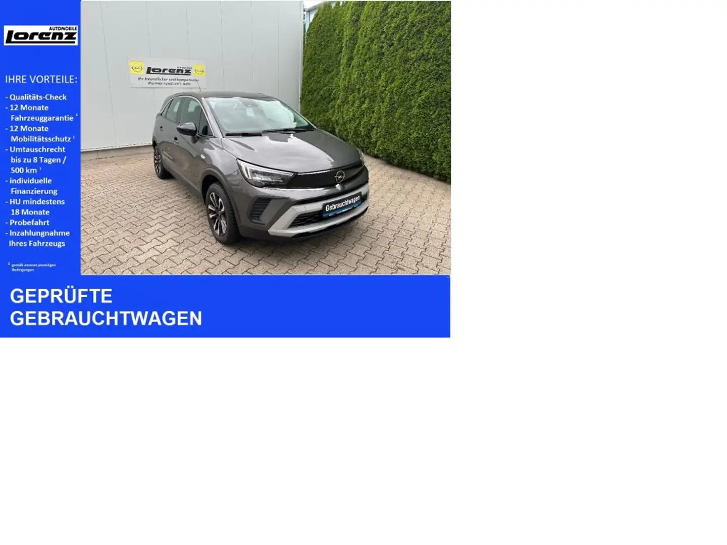Opel Crossland 1.2 Automatik Elegance Silber - 1