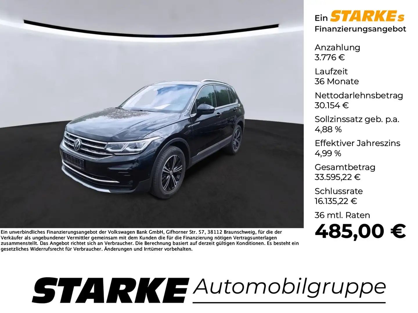 Volkswagen Tiguan 2.0 TDI DSG 4MOTION Elegance Schwarz - 1